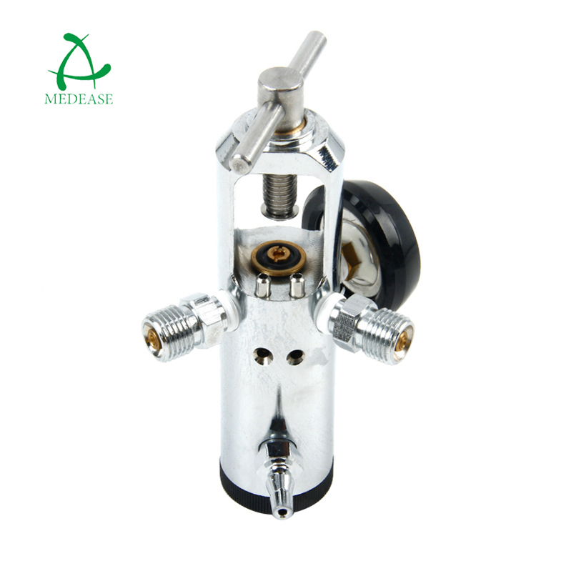 CGA870 With 2Check Vave Sliver Medical Oxygen Regulator/Pin Indexed Yoke Inlet Cylinder Click Oxygen Regulator