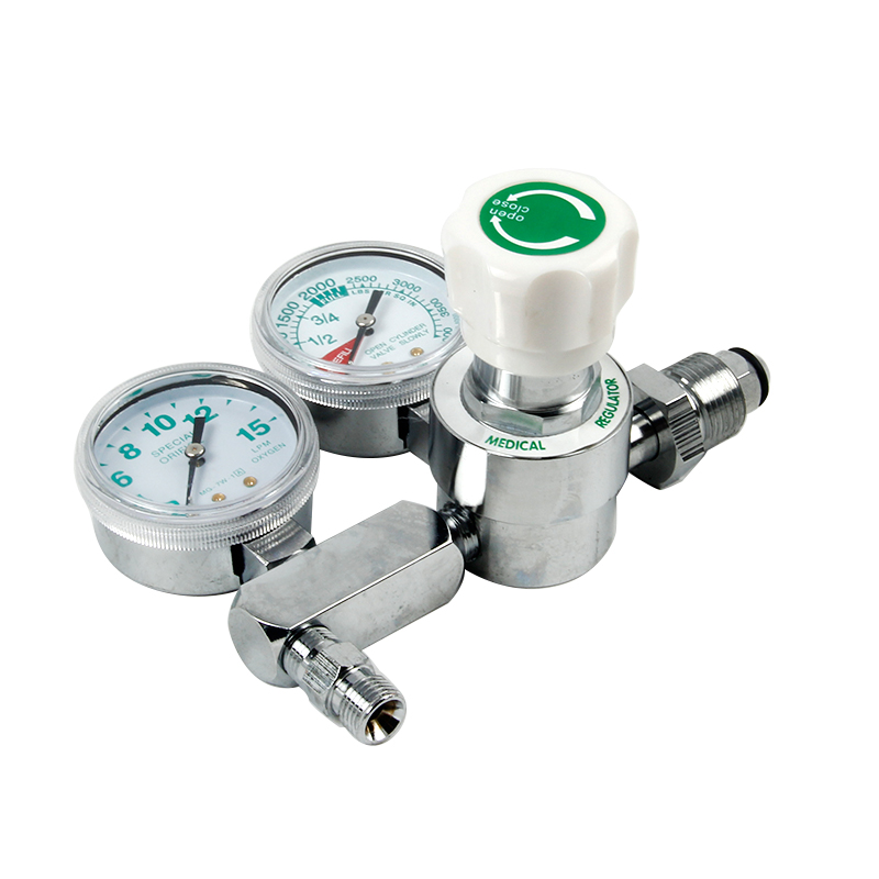 Bullnose Oxygen Reducer/Oxygen Regulator with Double Meter