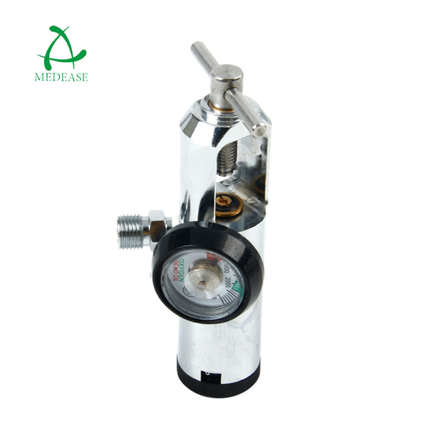 CGA870 With 2Check Vave Sliver Medical Oxygen Regulator/Pin Indexed Yoke Inlet Cylinder Click Oxygen Regulator