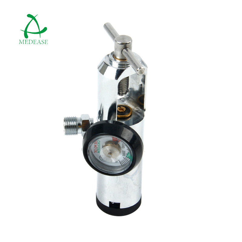 CGA870 With 2Check Vave Sliver Medical Oxygen Regulator/Pin Indexed Yoke Inlet Cylinder Click Oxygen Regulator