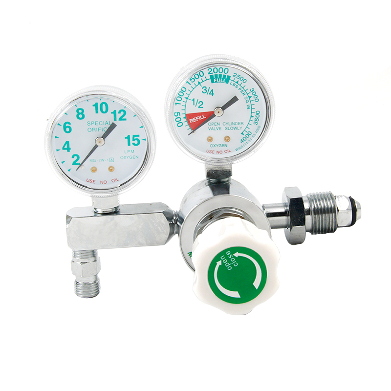 Bullnose Oxygen Reducer/Oxygen Regulator with Double Meter